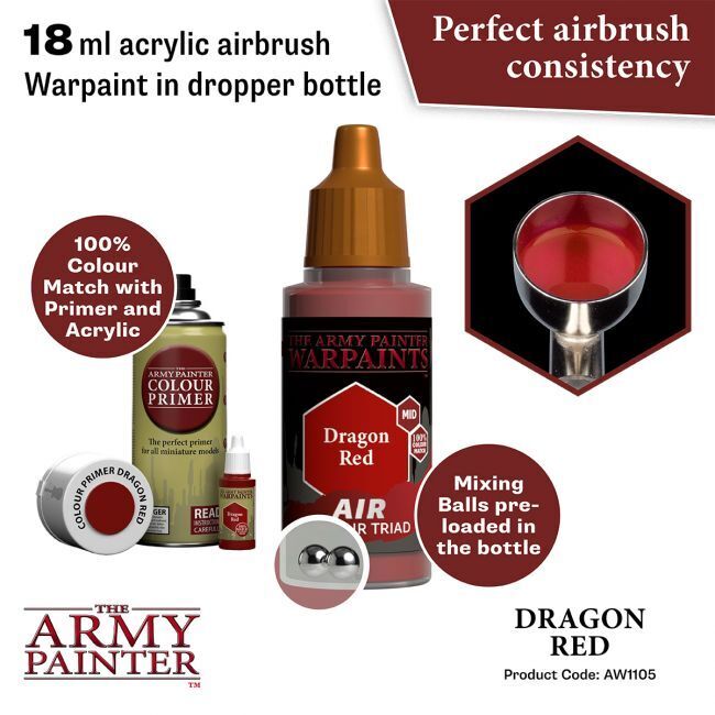 The Army Painter Warpaints Air: Dragon Red - 18ml Acrylic Paint