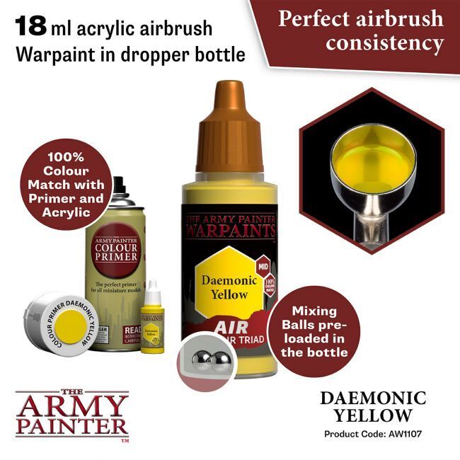 The Army Painter Warpaints Air: Daemonic Yellow - 18ml Acrylic Paint