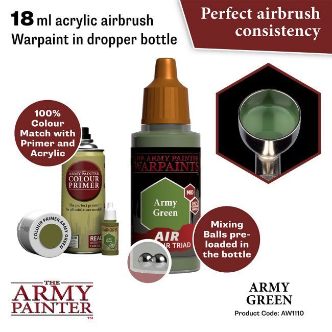 The Army Painter Warpaints Air: Army Green - 18ml Acrylic Paint