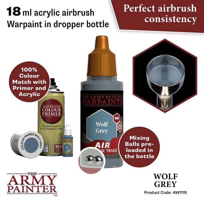 The Army Painter Warpaints Air: Wolf Grey - 18ml Acrylic Paint