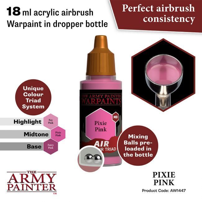 The Army Painter Warpaints Air: Pixie Pink - 18ml Acrylic Paint