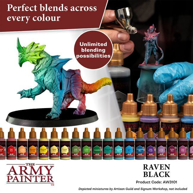 The Army Painter Warpaints Air: Raven Black - 18ml Acrylic Paint