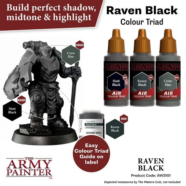 The Army Painter Warpaints Air: Raven Black - 18ml Acrylic Paint