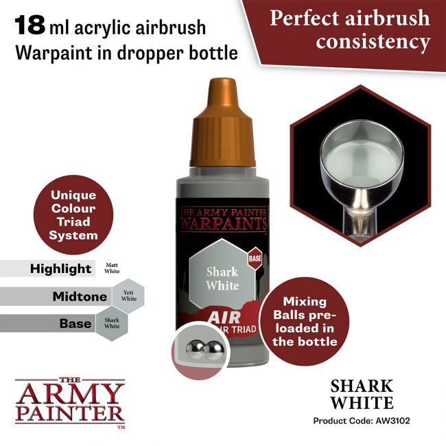 The Army Painter Warpaints Air: Shark White - 18ml Acrylic Paint