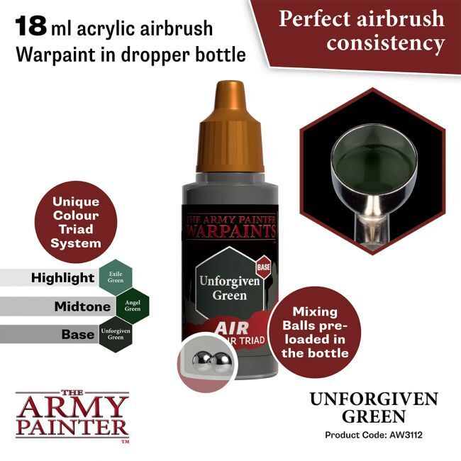 The Army Painter Warpaints Air: Unforgiven Green - 18ml Acrylic Paint