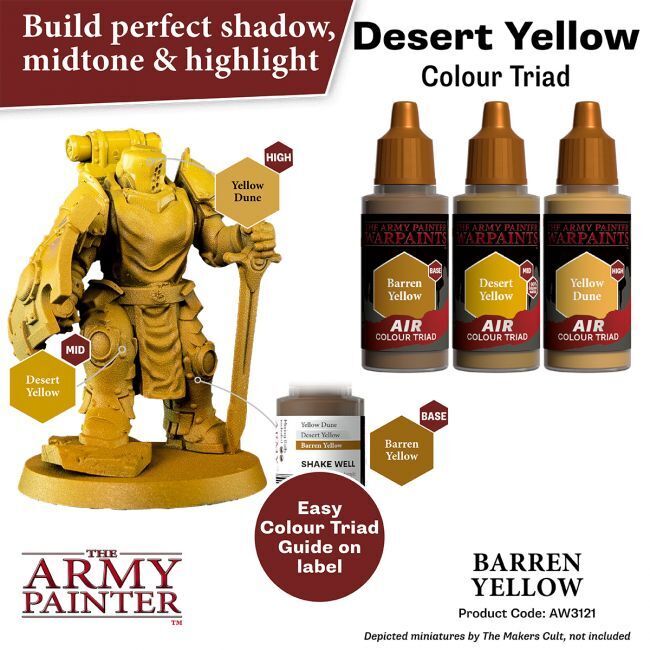 The Army Painter Warpaints Air: Barren Yellow - 18ml Acrylic Paint