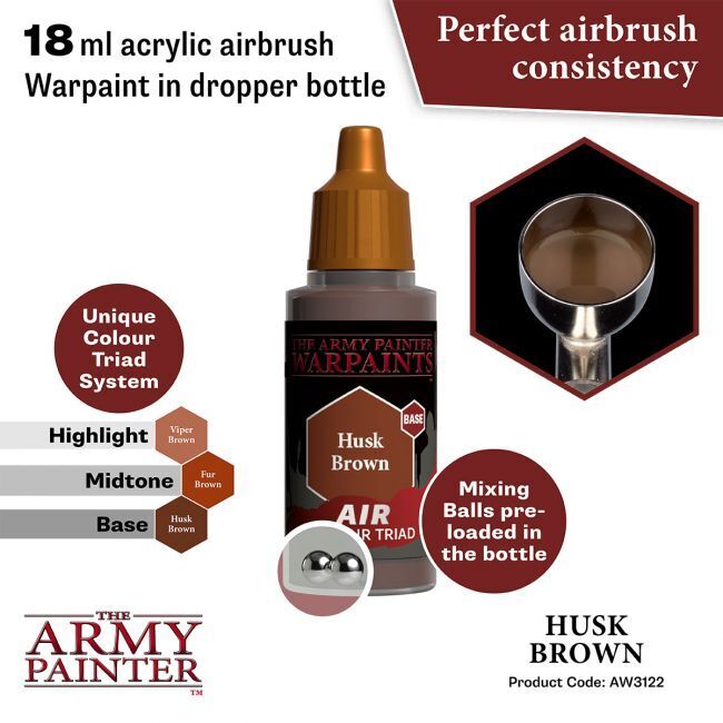 The Army Painter Warpaints Air: Husk Brown - 18ml Acrylic Paint