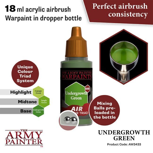 The Army Painter Warpaints Air: Undergrowth Green - 18ml Acrylic Paint