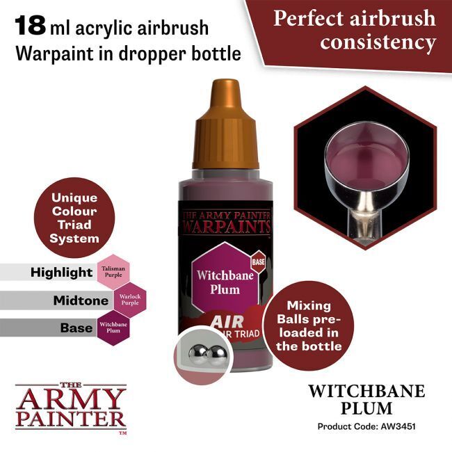 The Army Painter Warpaints Air: Witchbane Plum - 18ml Acrylic Paint