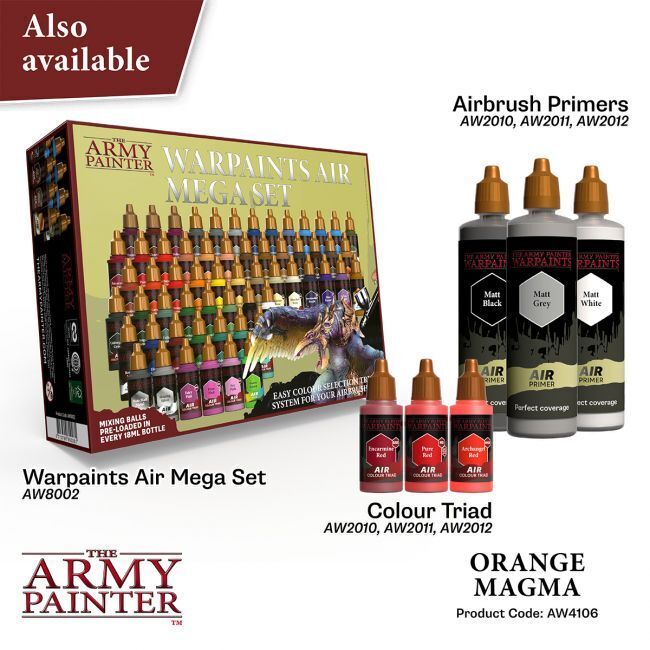 The Army Painter Warpaints Air: Orange Magma - 18ml Acrylic Paint