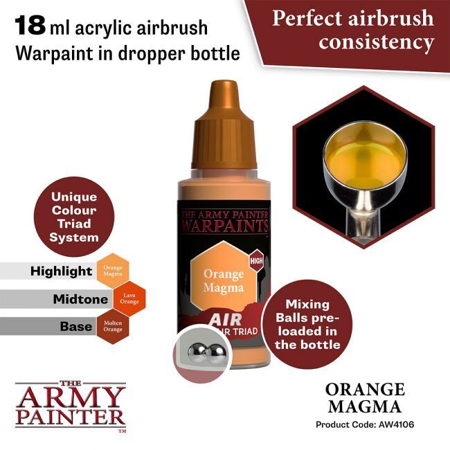 The Army Painter Warpaints Air: Orange Magma - 18ml Acrylic Paint