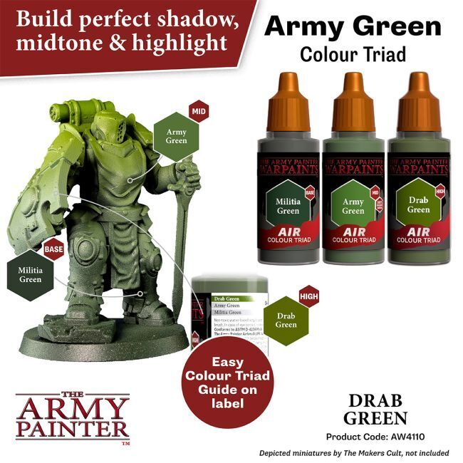 The Army Painter Warpaints Air: Drab Green - 18ml Acrylic Paint