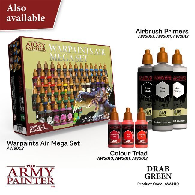 The Army Painter Warpaints Air: Drab Green - 18ml Acrylic Paint