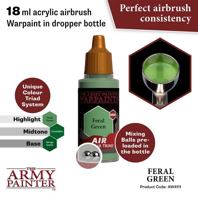 The Army Painter Warpaints Air: Feral Green - 18ml Acrylic Paint