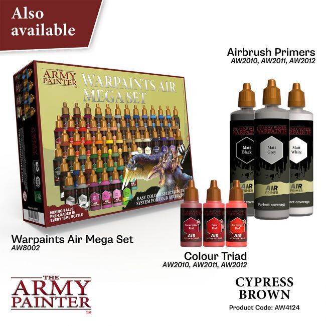 The Army Painter Warpaints Air: Cypress Brown - 18ml Acrylic Paint