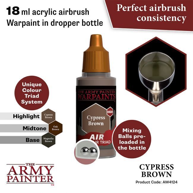 The Army Painter Warpaints Air: Cypress Brown - 18ml Acrylic Paint