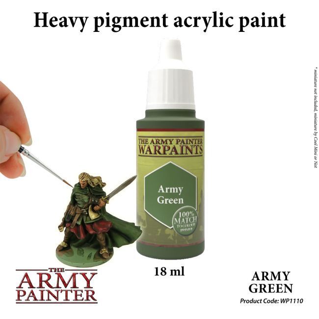 The Army Painter Warpaints: Army Green - 18ml Acrylic Paint