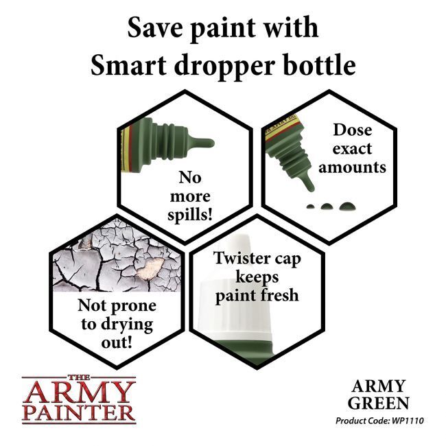 The Army Painter Warpaints: Army Green - 18ml Acrylic Paint