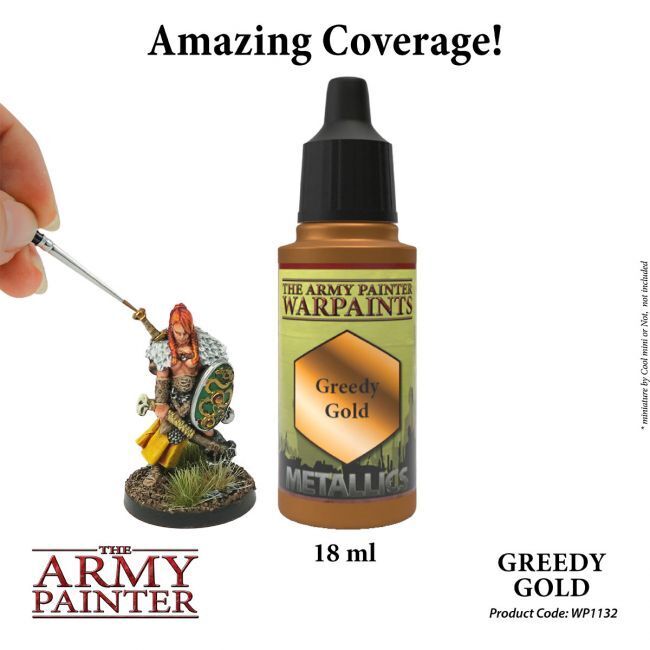 The Army Painter Warpaints Metallic: Greedy Gold - 18ml Acrylic Paint