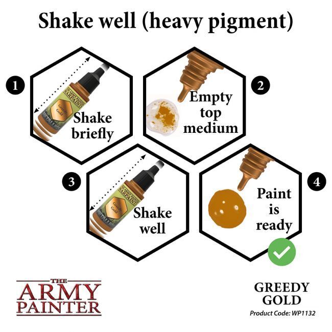 The Army Painter Warpaints Metallic: Greedy Gold - 18ml Acrylic Paint