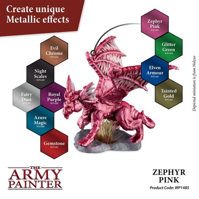 The Army Painter Warpaints Metallic: Zephyr Pink - 18ml Acrylic Paint