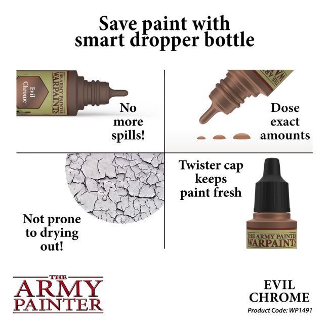 The Army Painter Warpaints Metallic: Evil Chrome - 18ml Acrylic Paint