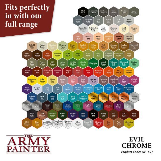 The Army Painter Warpaints Metallic: Evil Chrome - 18ml Acrylic Paint