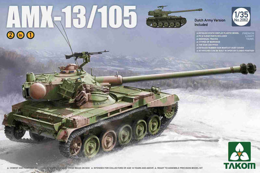 Takom 1/35 French Light Tank AMX-13/105 2 in 1 Plastic Model Kit