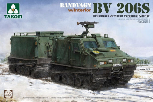 Takom 1/35 Bandvagn Bv 206S Articulated Armored Personnel Carrier Plastic Model Kit