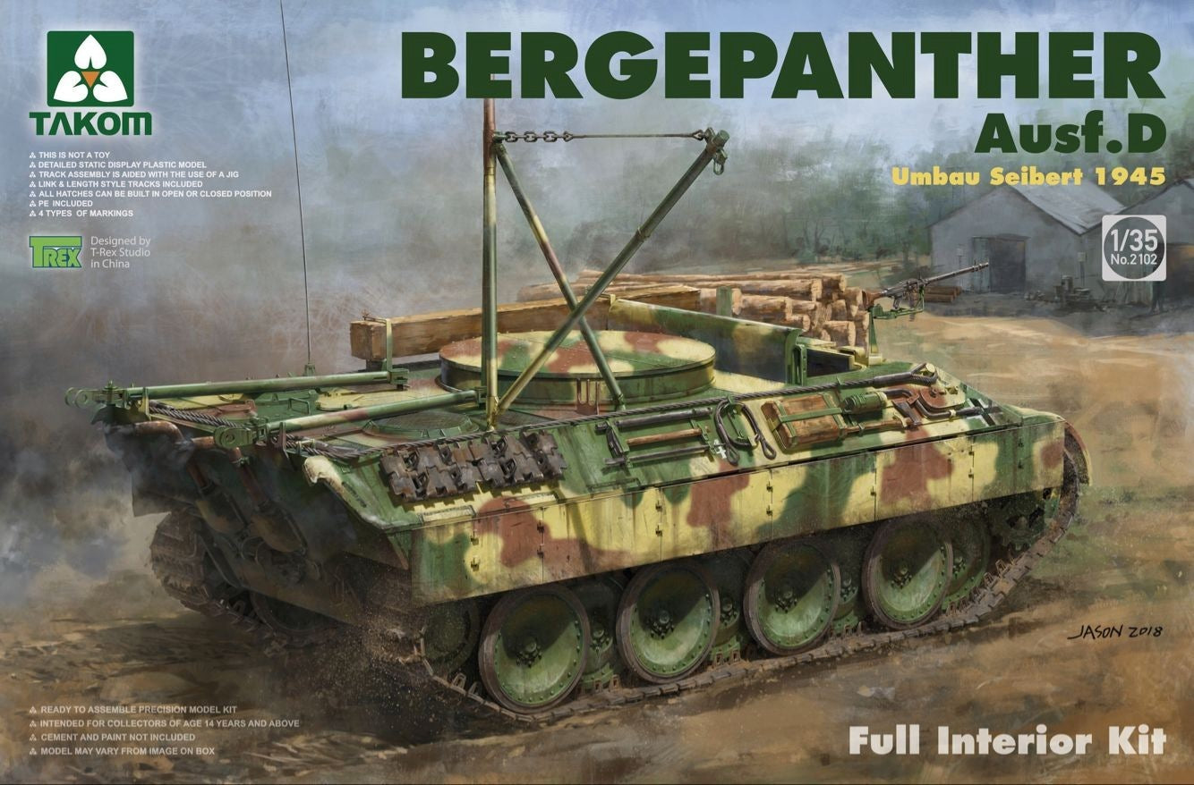 Takom 1/35 Bergepanther Ausf.D Umbau Seibert 1945 production w/ full interior kit