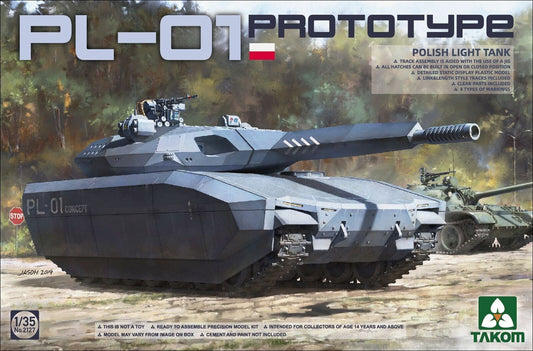 Takom 1/35 Polish PL-01 Prototype light tank Plastic Model Kit