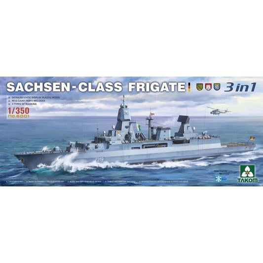 Takom 1/350 Sachsen-Class Frigate 3 In 1 Plastic Model Kit