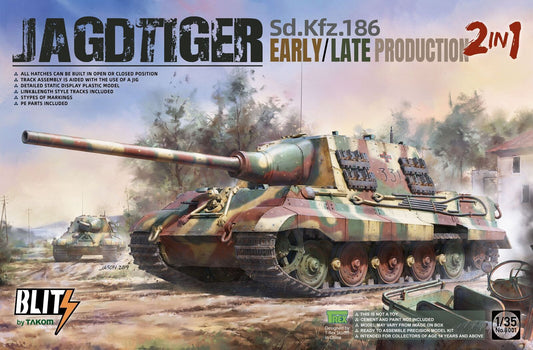 Takom 1/35 Sd.Kfz.186 Jagdtiger early/late production 2 in 1 Plastic Model Kit