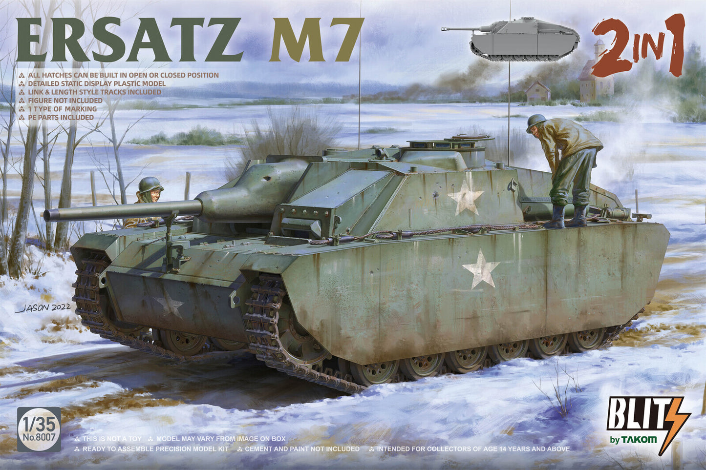 Takom 1/35 Ersatz M7 2 in 1 Plastic Model Kit