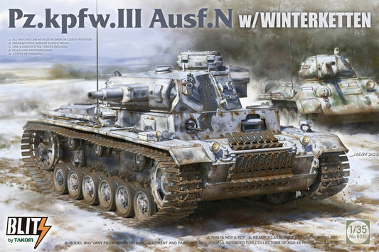 Takom 1/35 Pz.Kpfw.III Ausf.N w/ Winterketten Plastic Model Kit