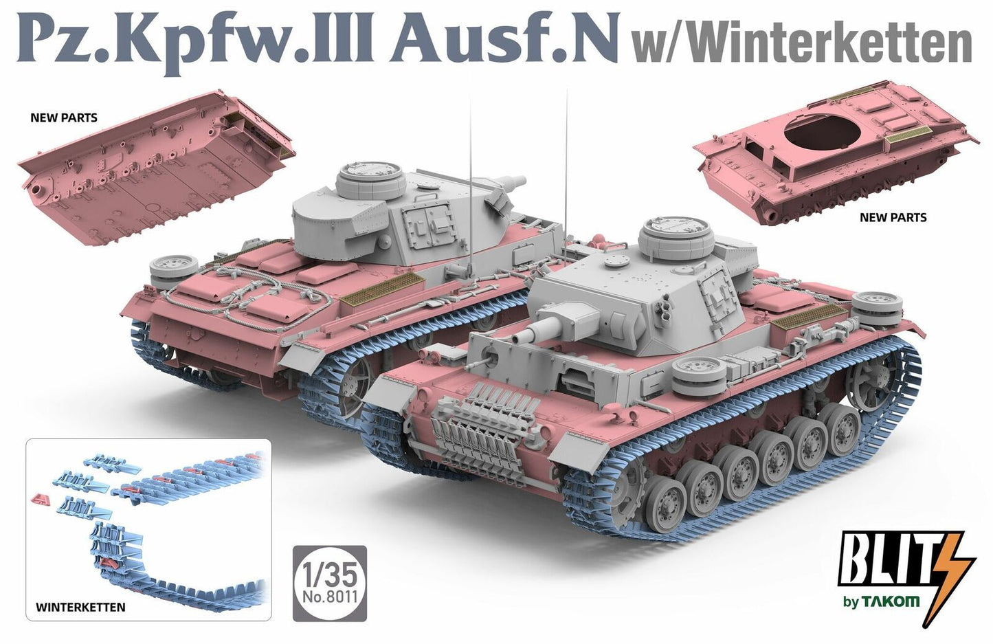 Takom 1/35 Pz.Kpfw.III Ausf.N w/ Winterketten Plastic Model Kit