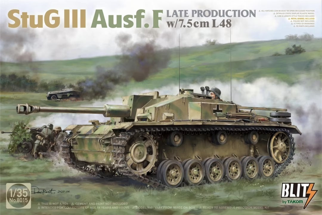 Takom 1/35 StuG III Ausf.F Late Production w/7.5cm L48 Plastic Model Kit