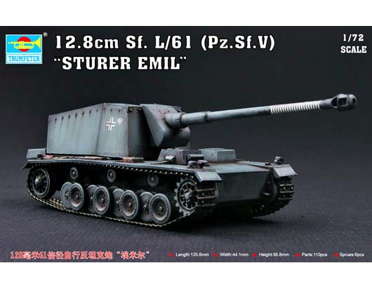 Trumpeter 1/72 128mm Sf.L/61Pz.Sf.V “Sturer Emil