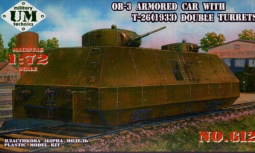 UM-MT 1/72 OB.-3 armored car with T-26 (1933 double turret) Plastic Model Kit