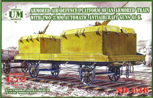 UM-MT 1/72 Armored Air Defense Platform an armored train with two 37mm auto AA guns 61-k