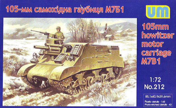 Unimodels 1/72 105mm GMC M7B1 Plastic Model Kit