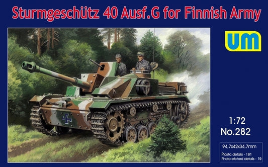 Unimodels 1/72 Sturmgeschutz 40 Ausf.G for Finnish Army Plastic Model Kit