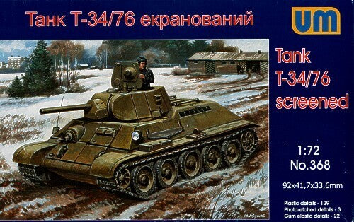 Unimodels 1/72 Tank T34/76-E screened Plastic Model Kit