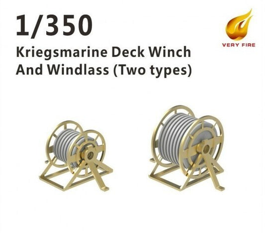 Very Fire 1/350 Kriegsmarine deck winch and windlass 2 types (22 sets)