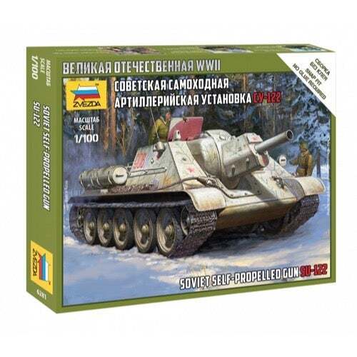 Zvezda 1/100 SU-122 Soviet Self Propelled Gun WWII Plastic Model Kit