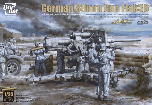 Border Model 1/35 88mm Gun Flak36 Anti-aircraft Artillery Plastic Model Kit