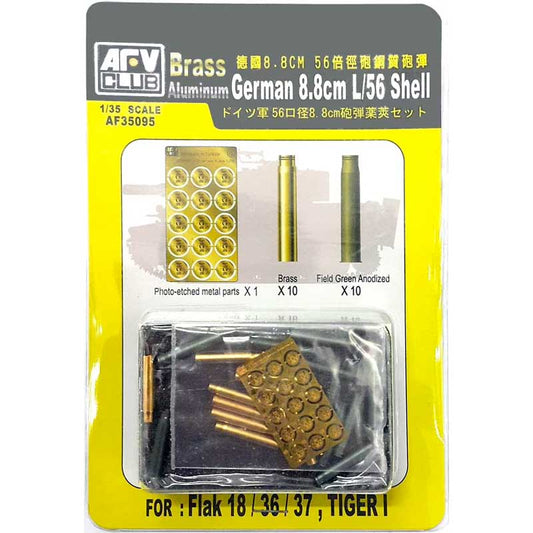 AFV Club 1/35 German 8.8cm L/56 Shell Case (Brass) Plastic Model Kit