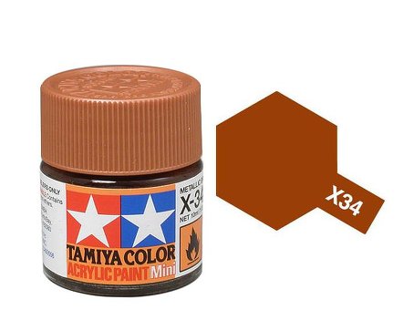 Tamiya Color Acrylic Paint X-34 Metallic Brown 10ml