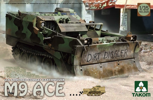 Takom 1/35 U.S Armored Combat Earthmover M9 ACE Plastic Model Kit