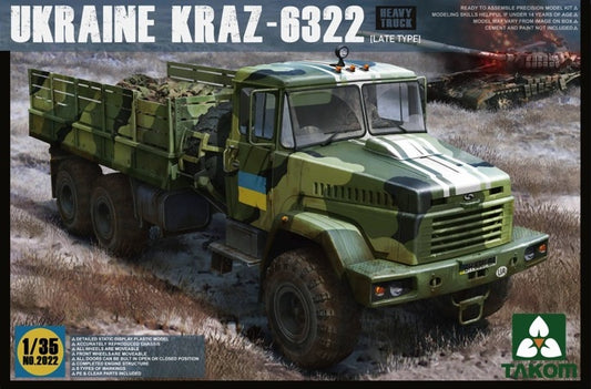 Takom 1/35 Ukraine KrAz-6322 Heavy Truck (late type) Plastic Model Kit [2022]